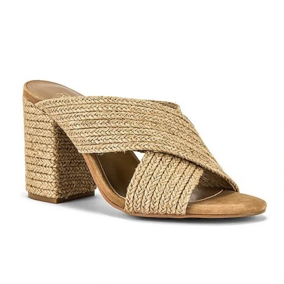Raye Nix Heel In Natural Sandals Size 6.5 - Picture 1 of 13